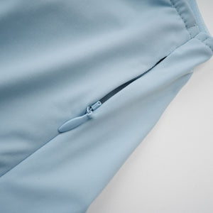 Celestial Azure: Asimetrik Drape & Omuz Detaylı Maksi Elbise