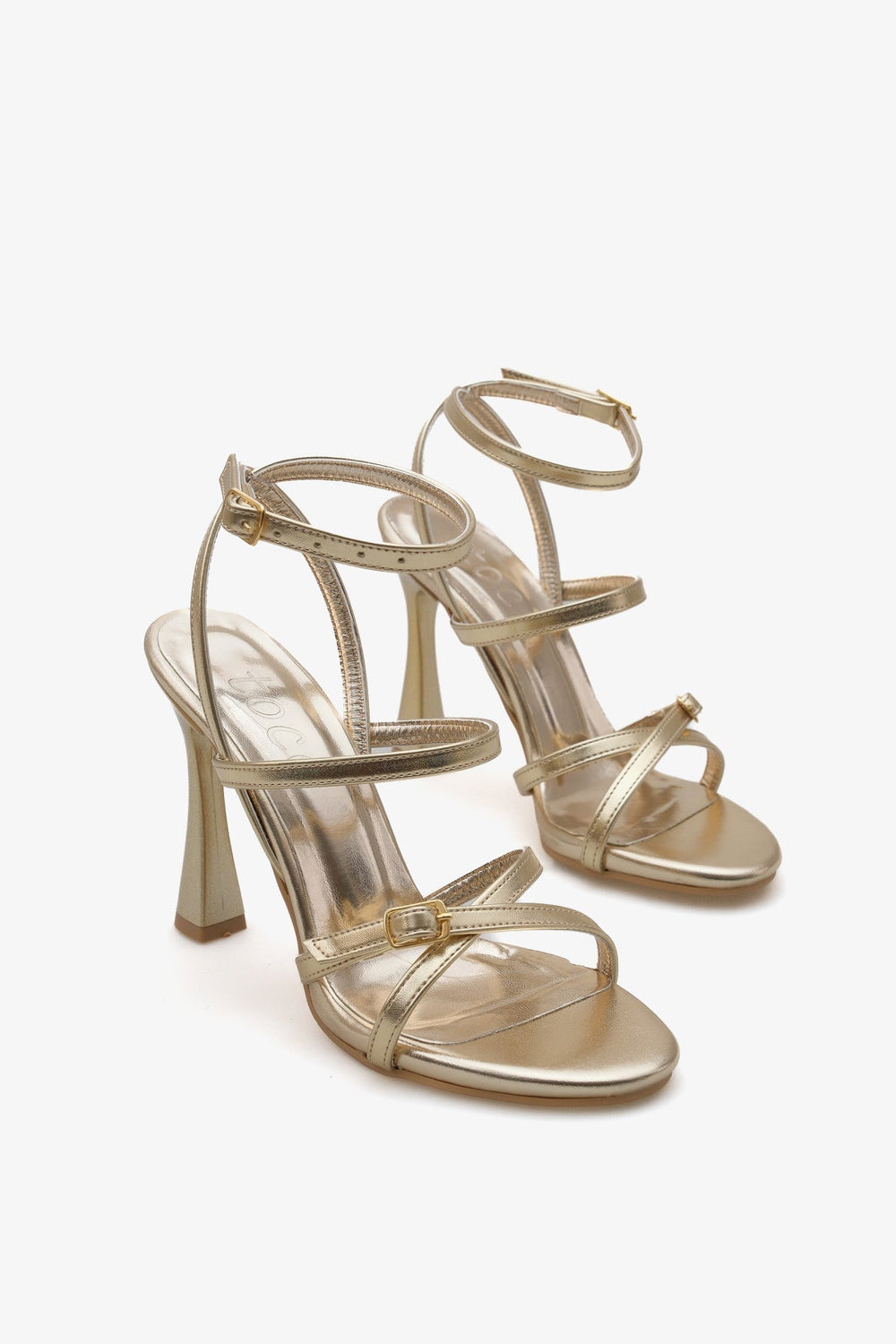 Kadın bantlı kemer tokalı topuklu ayakkabı Yansey