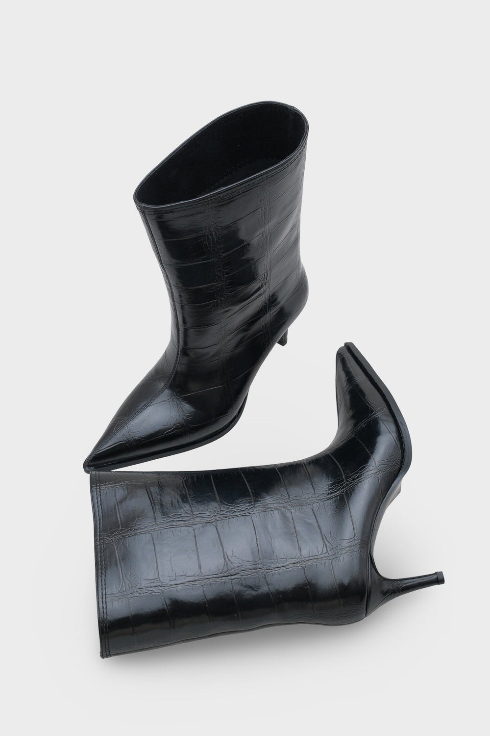 Kadın Sivri Burun Yılan Desenli Günlük Topuklu Bot Kyra