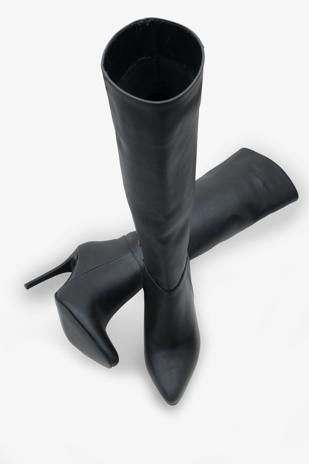 Kadın Sivri Burunlu Topuklu Yandan Fermuarlı Günlük Çizme Masi Siyah