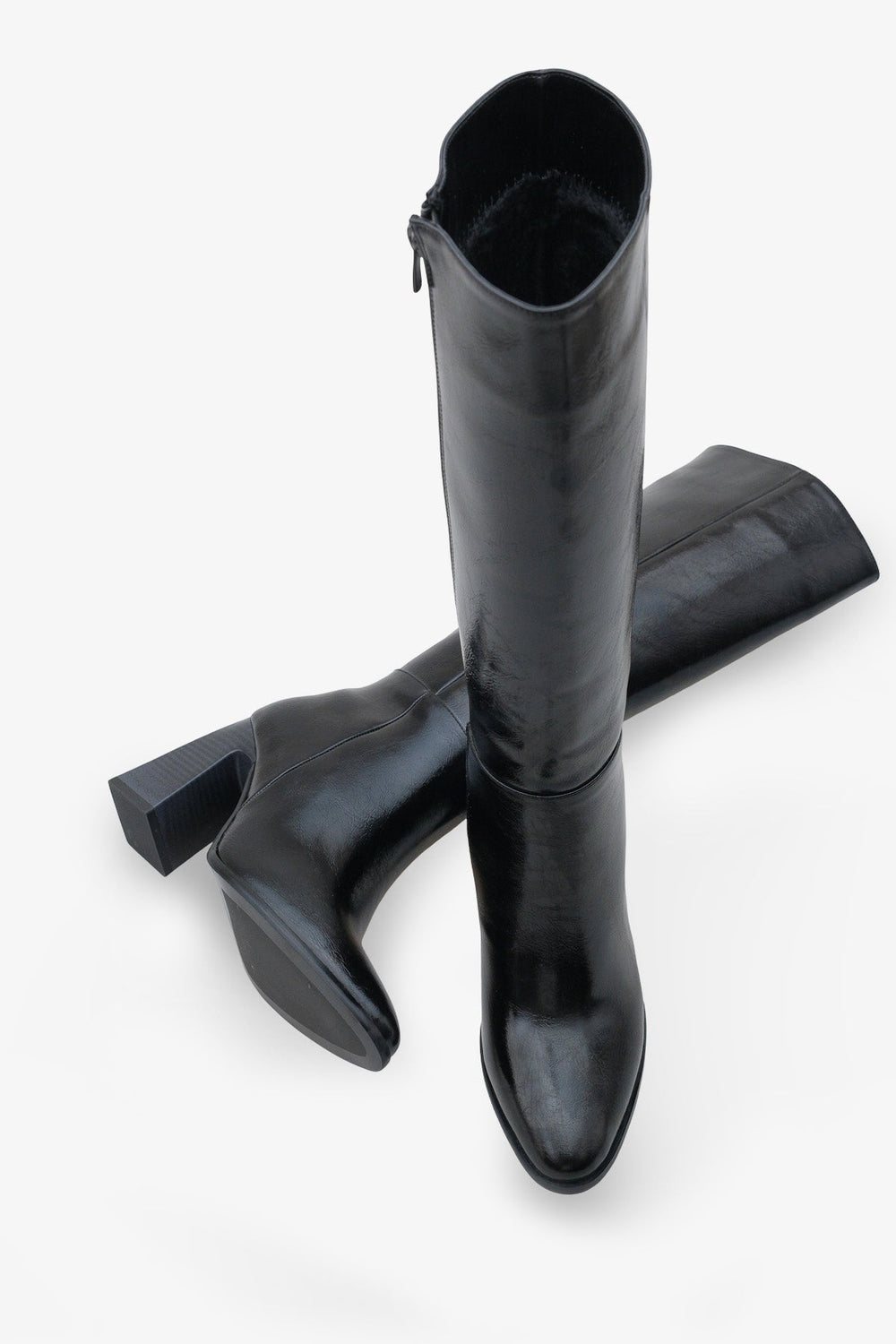 Valerienna kadın Sivri Burun Yandan Fermuarlı Topuklu Günlük Çizme İroles Siyah